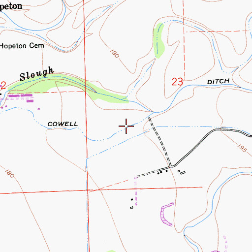 Topographic Map of Cowell Ditch, CA