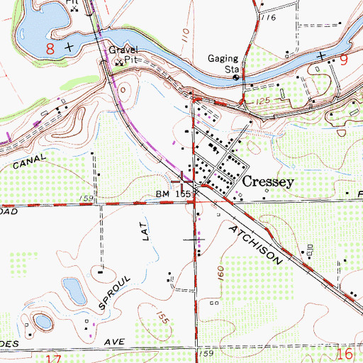 Topographic Map of Cressey, CA