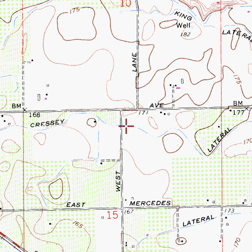 Topographic Map of Cressey Lateral, CA