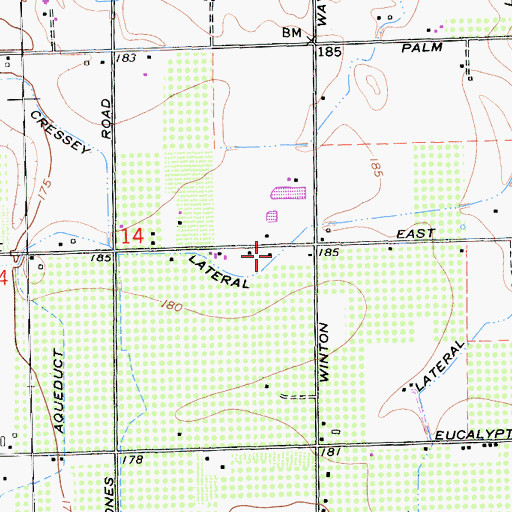 Topographic Map of Cressey Lateral East, CA