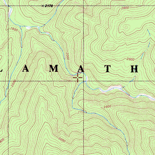 Topographic Map of Cub Creek, CA