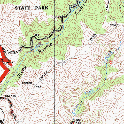 Topographic Map of Dipsea Trail, CA