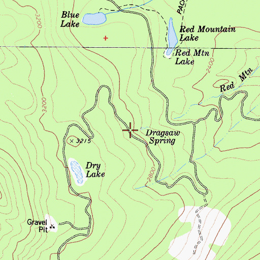 Topographic Map of Dragsaw Spring, CA