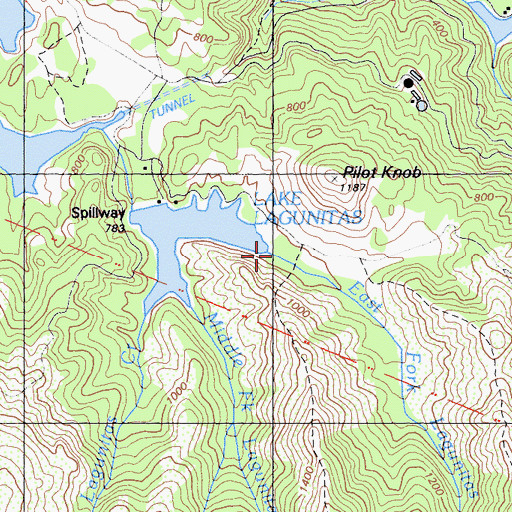 Topographic Map of East Fork Lagunitas Creek, CA