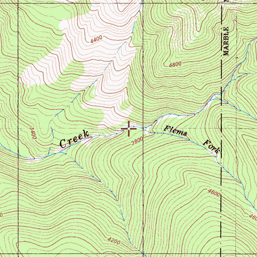 Topographic Map of Flems Fork, CA