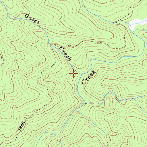 Topographic Map of Gates Creek, CA