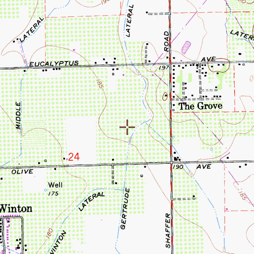 Topographic Map of Gertrude Lateral, CA