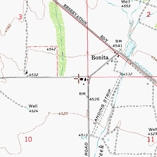 Topographic Map of Bonita Elementary School, AZ