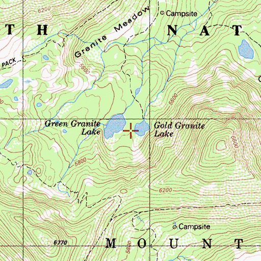 Topographic Map of Gold Granite Lake, CA