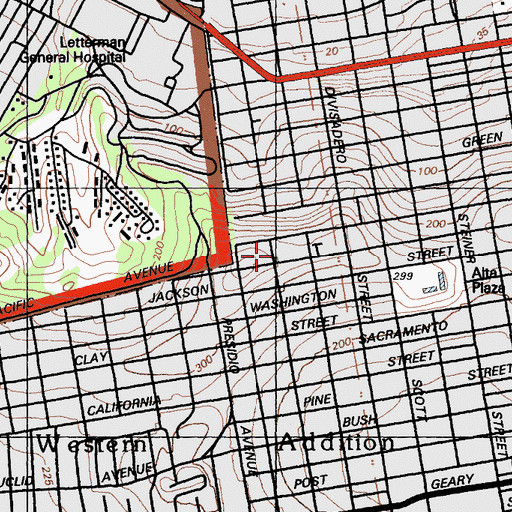 Topographic Map of Grant School, CA