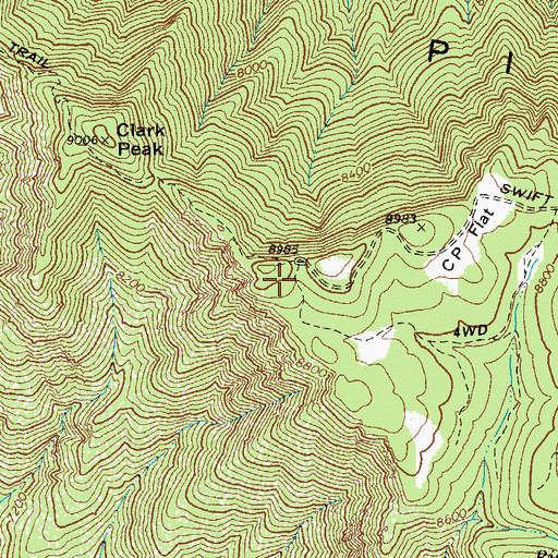 Topographic Map of Clark Peak Ranger Station, AZ
