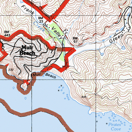Topographic Map of Green Gulch, CA