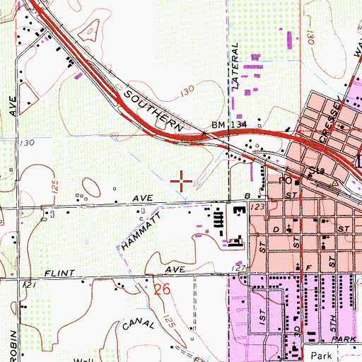 Topographic Map of Hammatt Lateral, CA
