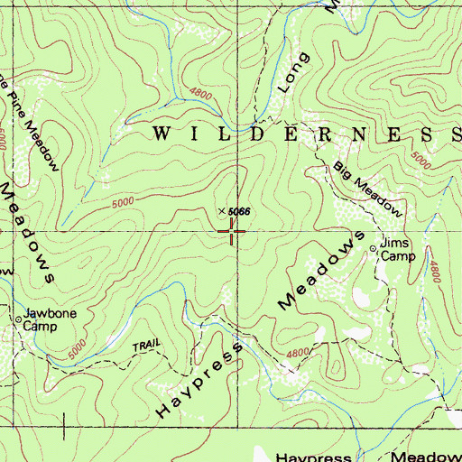 Topographic Map of Haypress Meadows, CA
