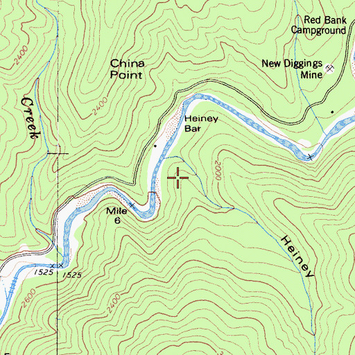 Topographic Map of Heiney Gulch, CA