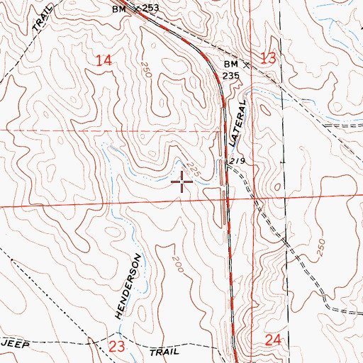 Topographic Map of Henderson Lateral, CA