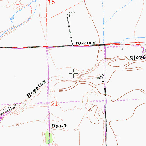 Topographic Map of Hopeton Slough, CA