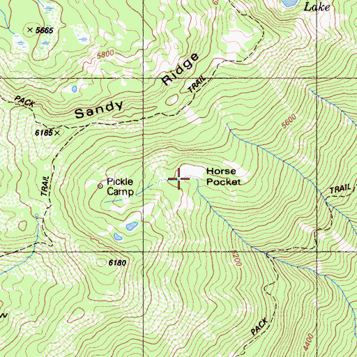 Topographic Map of Horse Pocket, CA