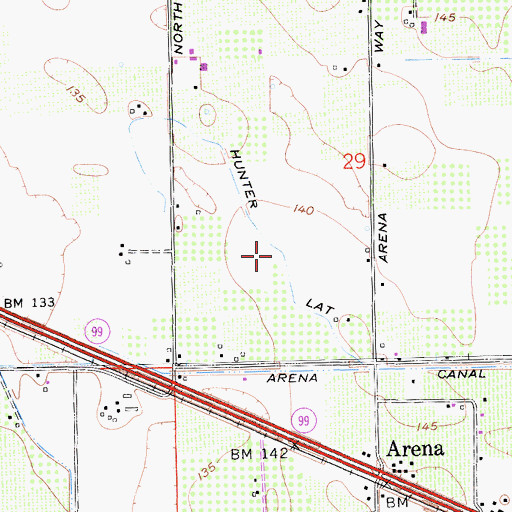 Topographic Map of Hunter Lateral, CA