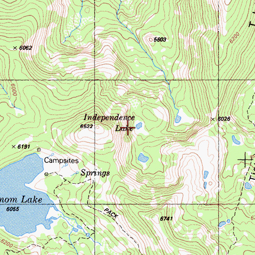 Topographic Map of Independence Lake, CA