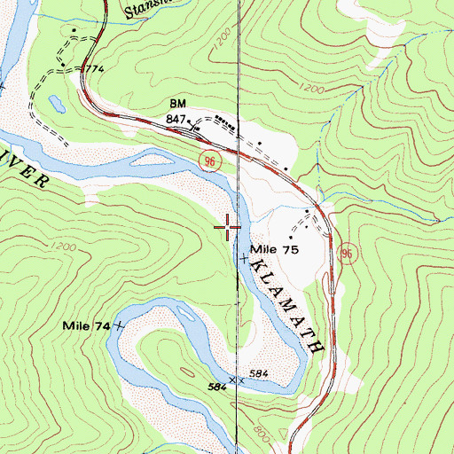 Topographic Map of Irving Creek, CA