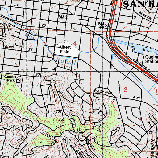 Topographic Map of James B Davidson Middle School, CA
