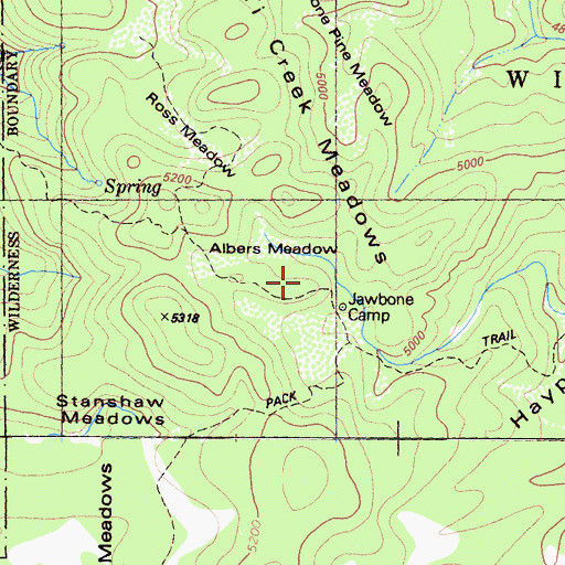 Topographic Map of Jawbone Camp, CA