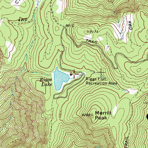 Topographic Map of Riggs Flat Campground, AZ