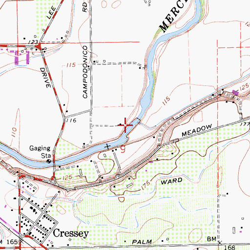 Topographic Map of Jones Drain, CA