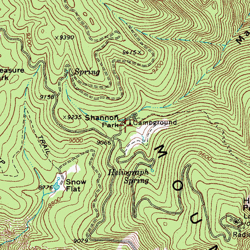 Topographic Map of Shannon Campground, AZ