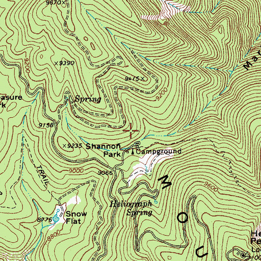 Topographic Map of Shannon Recreation Area, AZ