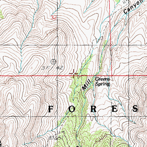 Topographic Map of Shingle Mill Mesa Thirty Five Trail, AZ