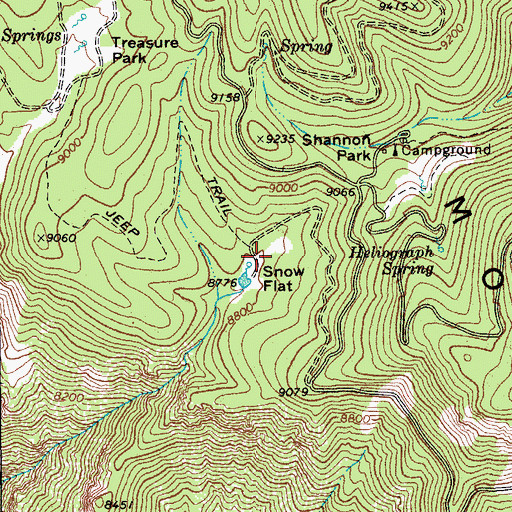 Topographic Map of Snow Flat Boy Scout Camp, AZ