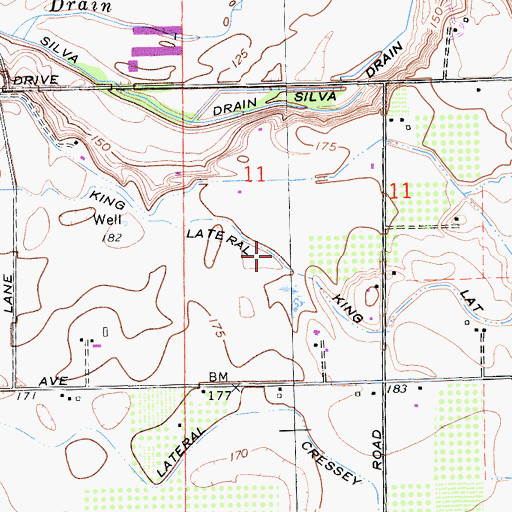 Topographic Map of King Lateral, CA
