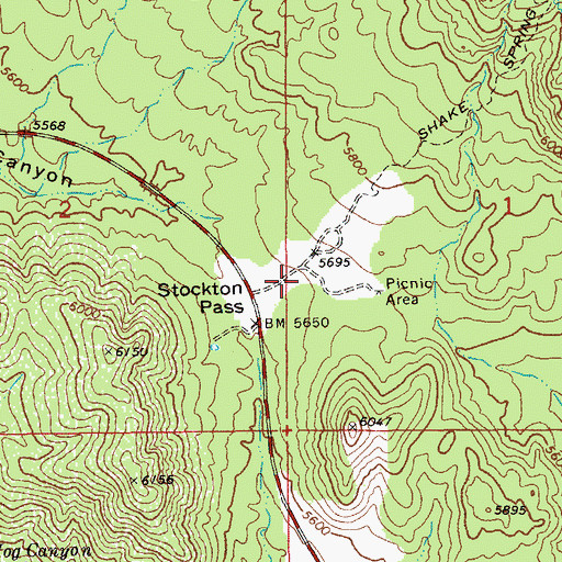 Topographic Map of Stockton Pass Campground, AZ