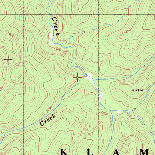 Topographic Map of Lick Creek, CA