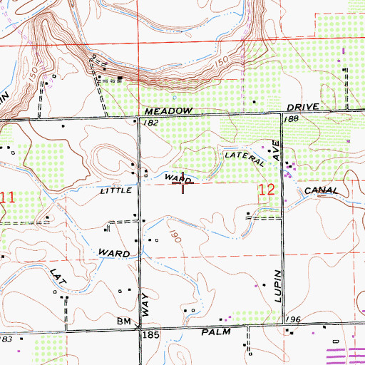 Topographic Map of Little Ward Canal, CA
