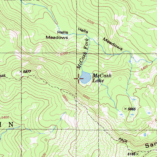 Topographic Map of McCash Lake, CA