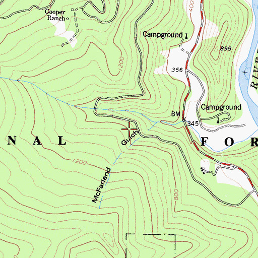 Topographic Map of McFarland Gulch, CA