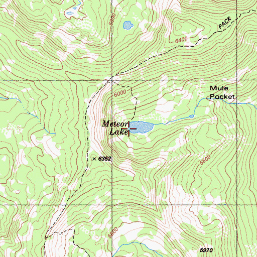 Topographic Map of Meteor Lake, CA