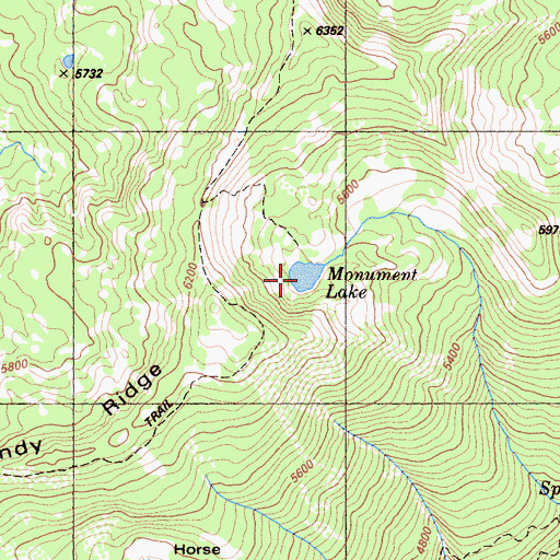 Topographic Map of Monument Lake, CA