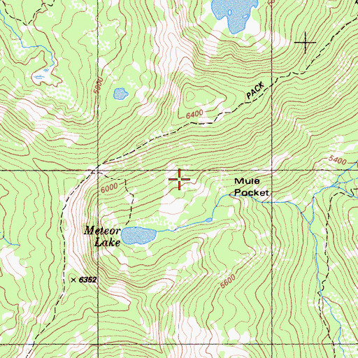 Topographic Map of Mule Pocket, CA