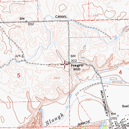 Topographic Map of Negro Hill, CA
