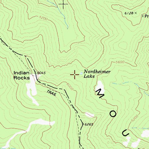 Topographic Map of Nordheimer Lake, CA