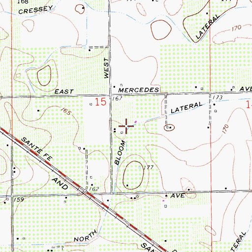 Topographic Map of North Bloom Lateral, CA
