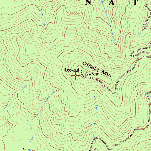Topographic Map of Offield Mountain, CA