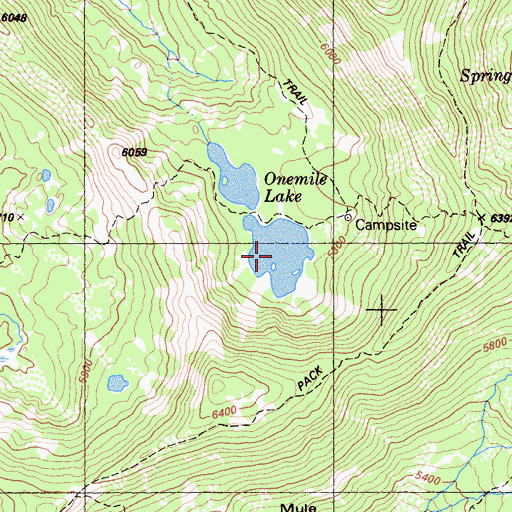 Topographic Map of Onemile Lake, CA