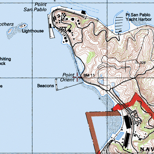 Topographic Map of Point Orient, CA