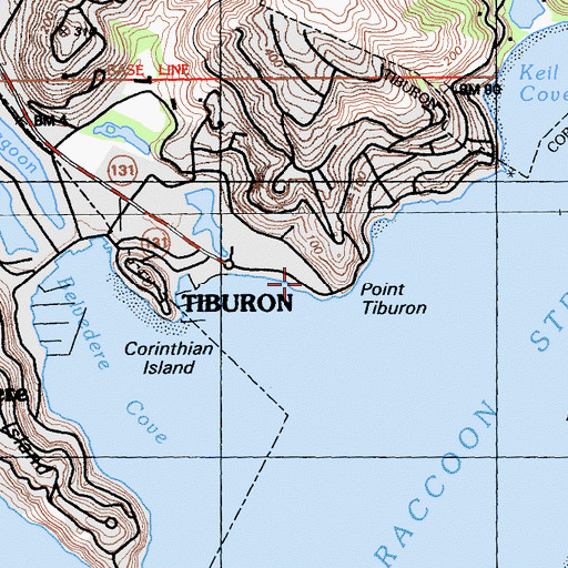 Topographic Map of Point Tiburon, CA