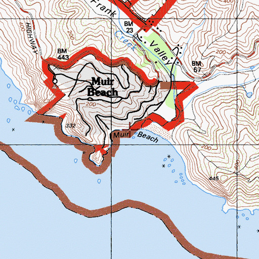 Topographic Map of Redwood Creek, CA